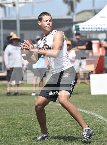 Thumbnail 1 in JSerra Catholic vs Centennial (Battle at the Beach 7x7) photogallery.