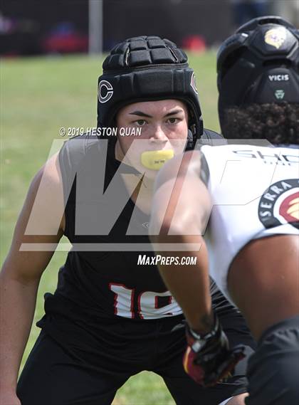 Thumbnail 1 in JSerra Catholic vs Centennial (Battle at the Beach 7x7) photogallery.