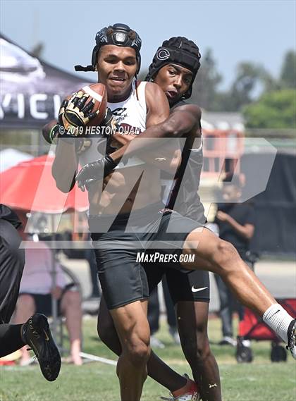 Thumbnail 3 in JSerra Catholic vs Centennial (Battle at the Beach 7x7) photogallery.