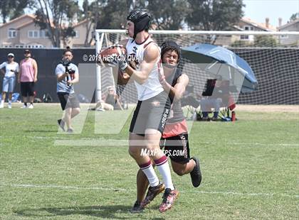 Thumbnail 1 in JSerra Catholic vs Centennial (Battle at the Beach 7x7) photogallery.