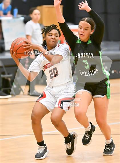 Thumbnail 3 in Glendale vs. Phoenix Christian (Lady Wolves Court Classic) photogallery.