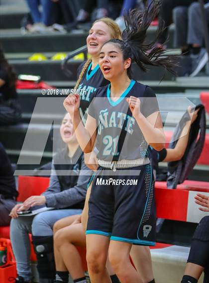Thumbnail 1 in Onate vs. Albuquerque Academy (Albuquerque Academy Joe Armijo Basketball Classic) photogallery.
