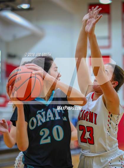 Thumbnail 1 in Onate vs. Albuquerque Academy (Albuquerque Academy Joe Armijo Basketball Classic) photogallery.