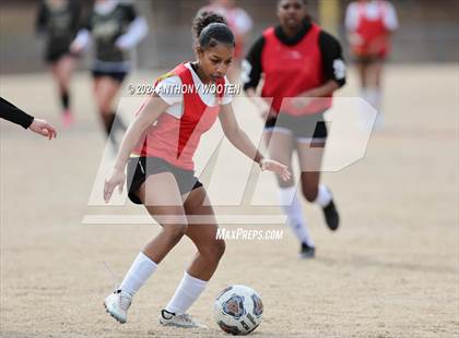 Thumbnail 3 in Gray's Creek vs Hoke County (Kicking for Cancer Girls Soccer Jamboree) photogallery.
