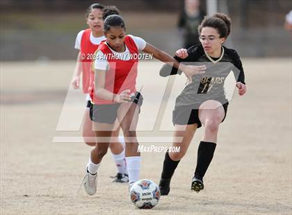 Thumbnail 1 in Gray's Creek vs Hoke County (Kicking for Cancer Girls Soccer Jamboree) photogallery.
