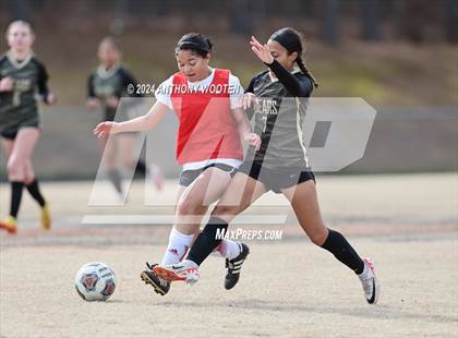 Thumbnail 3 in Gray's Creek vs Hoke County (Kicking for Cancer Girls Soccer Jamboree) photogallery.