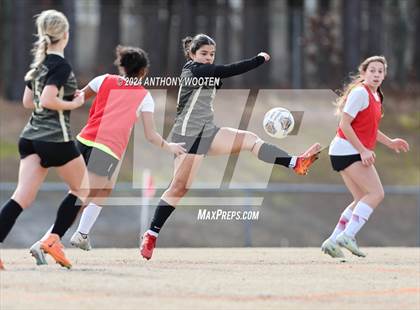 Thumbnail 2 in Gray's Creek vs Hoke County (Kicking for Cancer Girls Soccer Jamboree) photogallery.