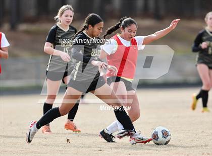 Thumbnail 2 in Gray's Creek vs Hoke County (Kicking for Cancer Girls Soccer Jamboree) photogallery.