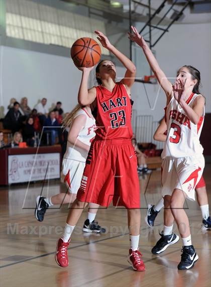 Thumbnail 3 in Flintridge Sacred Heart vs. Hart (La Canada Tournament) photogallery.