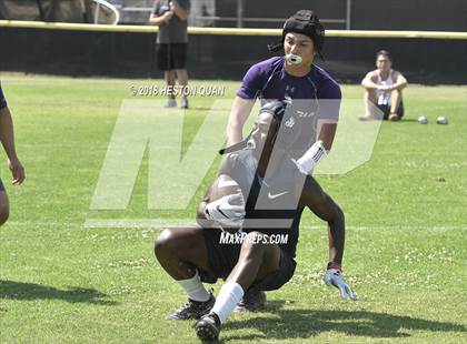 Thumbnail 1 in St. John Bosco vs. Valencia (Battle at the Beach 7-on-7) photogallery.