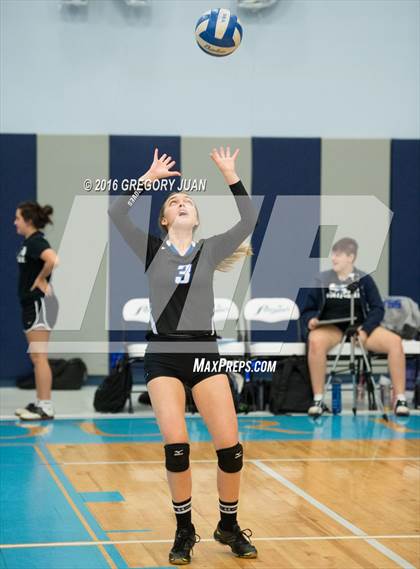Thumbnail 1 in St. Scholastica vs. Thomas Jefferson (Penguin Volleyball Classic) photogallery.