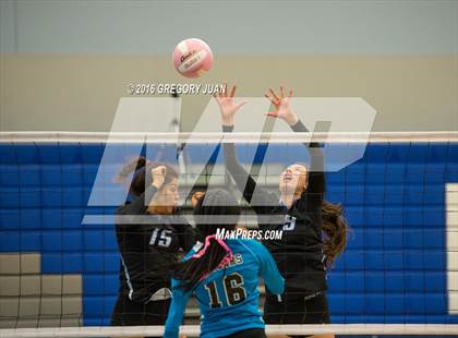 Thumbnail 1 in St. Scholastica vs. Thomas Jefferson (Penguin Volleyball Classic) photogallery.