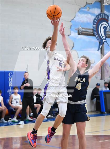 Thumbnail 1 in Pusch Ridge Christian Academy vs. Notre Dame Prep (Valley Christian Boys Basketball Thanksgiving Tournament) photogallery.