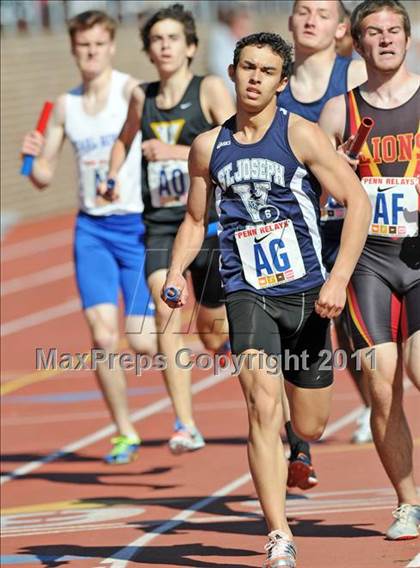 Thumbnail 3 in 117th Penn Relays (Boys 4x800m Small Schools Race 302) photogallery.