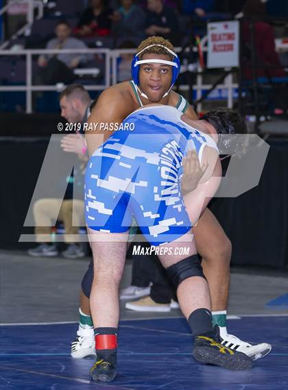 Thumbnail 2 in NYSPHSAA D1 Wrestling Championships (Semifinals - 182- 285 lbs) photogallery.