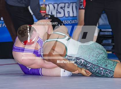 Thumbnail 2 in NYSPHSAA D1 Wrestling Championships (Semifinals - 182- 285 lbs) photogallery.