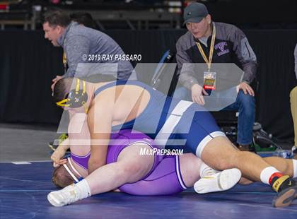 Thumbnail 1 in NYSPHSAA D1 Wrestling Championships (Semifinals - 182- 285 lbs) photogallery.