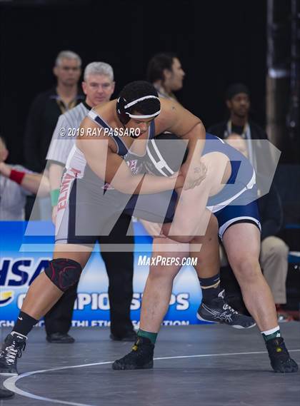 Thumbnail 2 in NYSPHSAA D1 Wrestling Championships (Semifinals - 182- 285 lbs) photogallery.