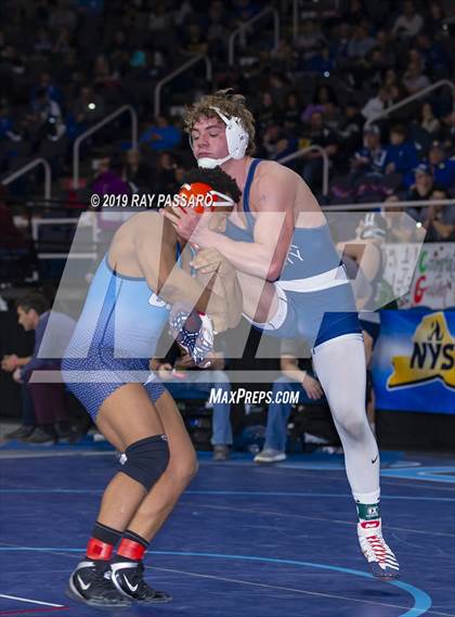 Thumbnail 3 in NYSPHSAA D1 Wrestling Championships (Semifinals - 182- 285 lbs) photogallery.