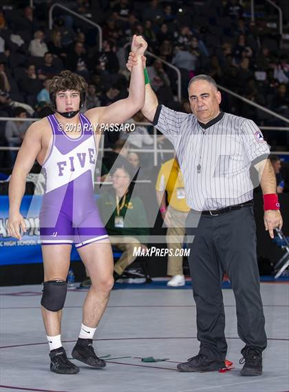 Thumbnail 1 in NYSPHSAA D1 Wrestling Championships (Semifinals - 182- 285 lbs) photogallery.
