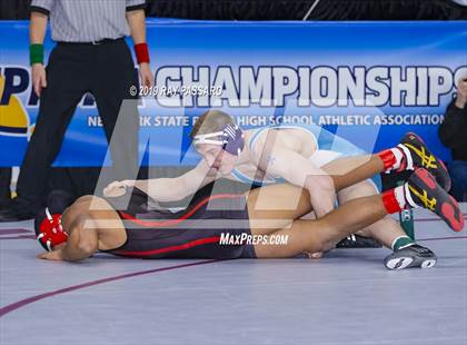 Thumbnail 1 in NYSPHSAA D1 Wrestling Championships (Semifinals - 182- 285 lbs) photogallery.