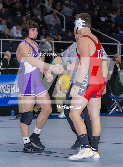 Thumbnail 3 in NYSPHSAA D1 Wrestling Championships (Semifinals - 182- 285 lbs) photogallery.