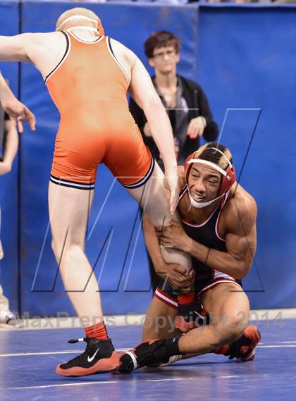 Thumbnail 1 in NCHSAA Individual Wrestling 4A Semifinals photogallery.