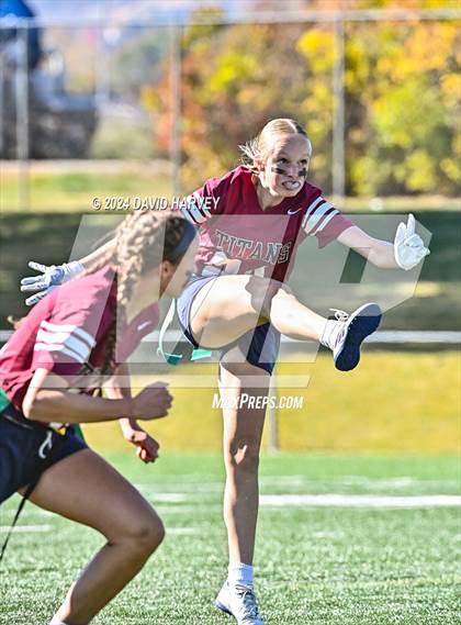 Thumbnail 1 in 4A Flag Football Semifinal The Classical Academy vs Green Mountain photogallery.