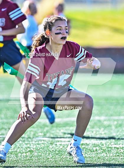 Thumbnail 2 in 4A Flag Football Semifinal The Classical Academy vs Green Mountain photogallery.