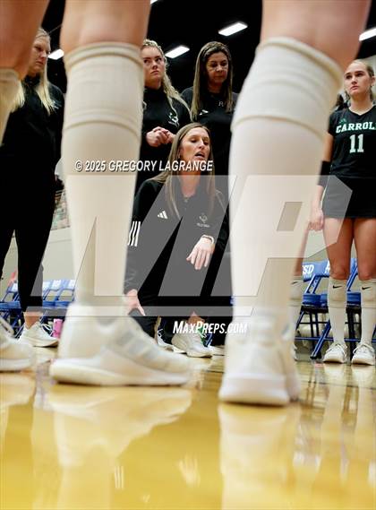 Thumbnail 1 in Tomball vs Southlake Carroll (UIL 6A Volleyball State Semifinals Division 2) photogallery.
