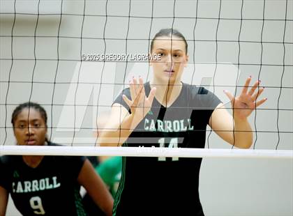 Thumbnail 1 in Tomball vs Southlake Carroll (UIL 6A D2 Volleyball Semi-final) photogallery.