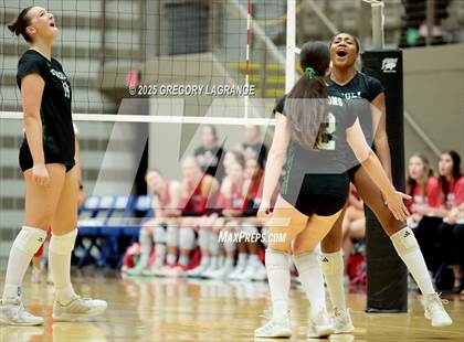 Thumbnail 1 in Tomball vs Southlake Carroll (UIL 6A Volleyball State Semifinals Division 2) photogallery.