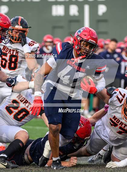 Thumbnail 1 in Newton North vs. Brookline (High School Football at Fenway) photogallery.