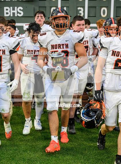 Thumbnail 2 in Newton North vs. Brookline (High School Football at Fenway) photogallery.