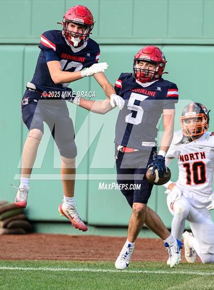 Thumbnail 1 in Newton North vs. Brookline (High School Football at Fenway) photogallery.