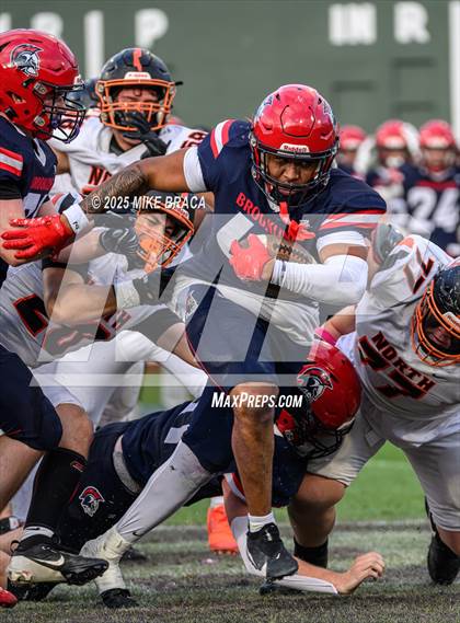 Thumbnail 3 in Newton North vs. Brookline (High School Football at Fenway) photogallery.