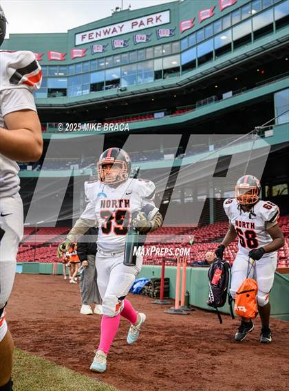 Thumbnail 3 in Newton North vs. Brookline (High School Football at Fenway) photogallery.