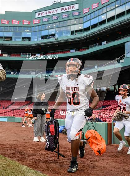 Thumbnail 1 in Newton North vs. Brookline (High School Football at Fenway) photogallery.