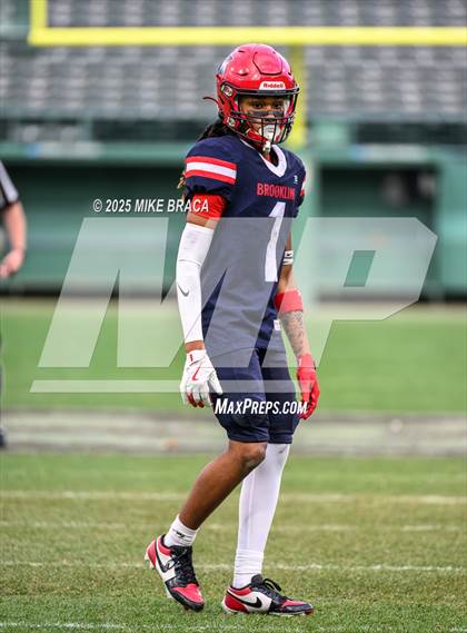 Thumbnail 3 in Newton North vs. Brookline (High School Football at Fenway) photogallery.