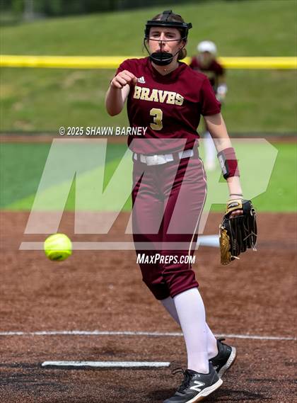 Thumbnail 3 in Crawfordsville vs. Brebeuf Jesuit Preparatory IHSAA Class 3A Softball S25 Sectional First Round photogallery.