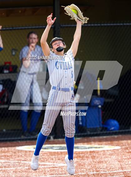 Thumbnail 3 in Crawfordsville vs. Brebeuf Jesuit Preparatory IHSAA Class 3A Softball S25 Sectional First Round photogallery.