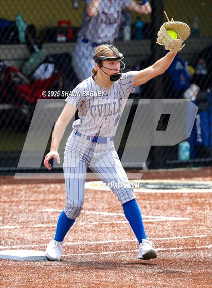 Thumbnail 3 in Crawfordsville vs. Brebeuf Jesuit Preparatory IHSAA Class 3A Softball S25 Sectional First Round photogallery.