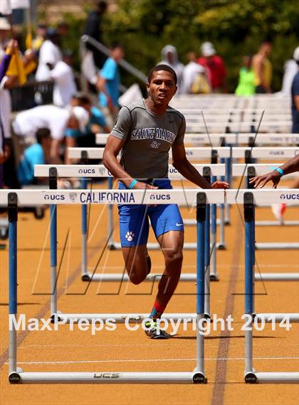 Thumbnail 3 in CIF NCS Masters Track and Field (Boys 110 Meter Hurdles Prelims and Finals) photogallery.