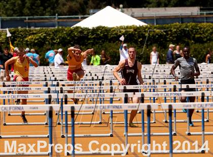 Thumbnail 2 in CIF NCS Masters Track and Field (Boys 110 Meter Hurdles Prelims and Finals) photogallery.