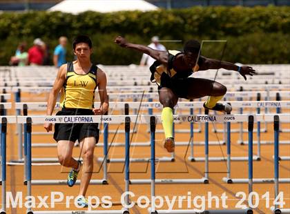 Thumbnail 1 in CIF NCS Masters Track and Field (Boys 110 Meter Hurdles Prelims and Finals) photogallery.