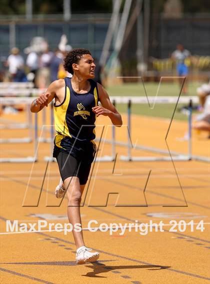 Thumbnail 3 in CIF NCS Masters Track and Field (Boys 110 Meter Hurdles Prelims and Finals) photogallery.