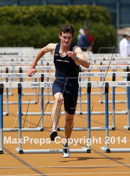 Thumbnail 3 in CIF NCS Masters Track and Field (Boys 110 Meter Hurdles Prelims and Finals) photogallery.