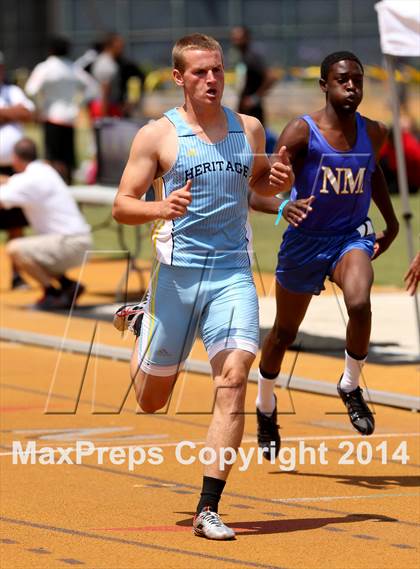 Thumbnail 2 in CIF NCS Masters Track and Field (Boys 110 Meter Hurdles Prelims and Finals) photogallery.