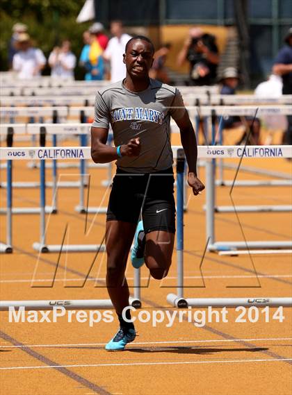 Thumbnail 2 in CIF NCS Masters Track and Field (Boys 110 Meter Hurdles Prelims and Finals) photogallery.