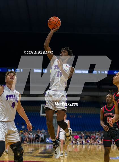 Thumbnail 2 in Thrall vs Shelbyville (UIL 2A Basketball Semifinal) photogallery.